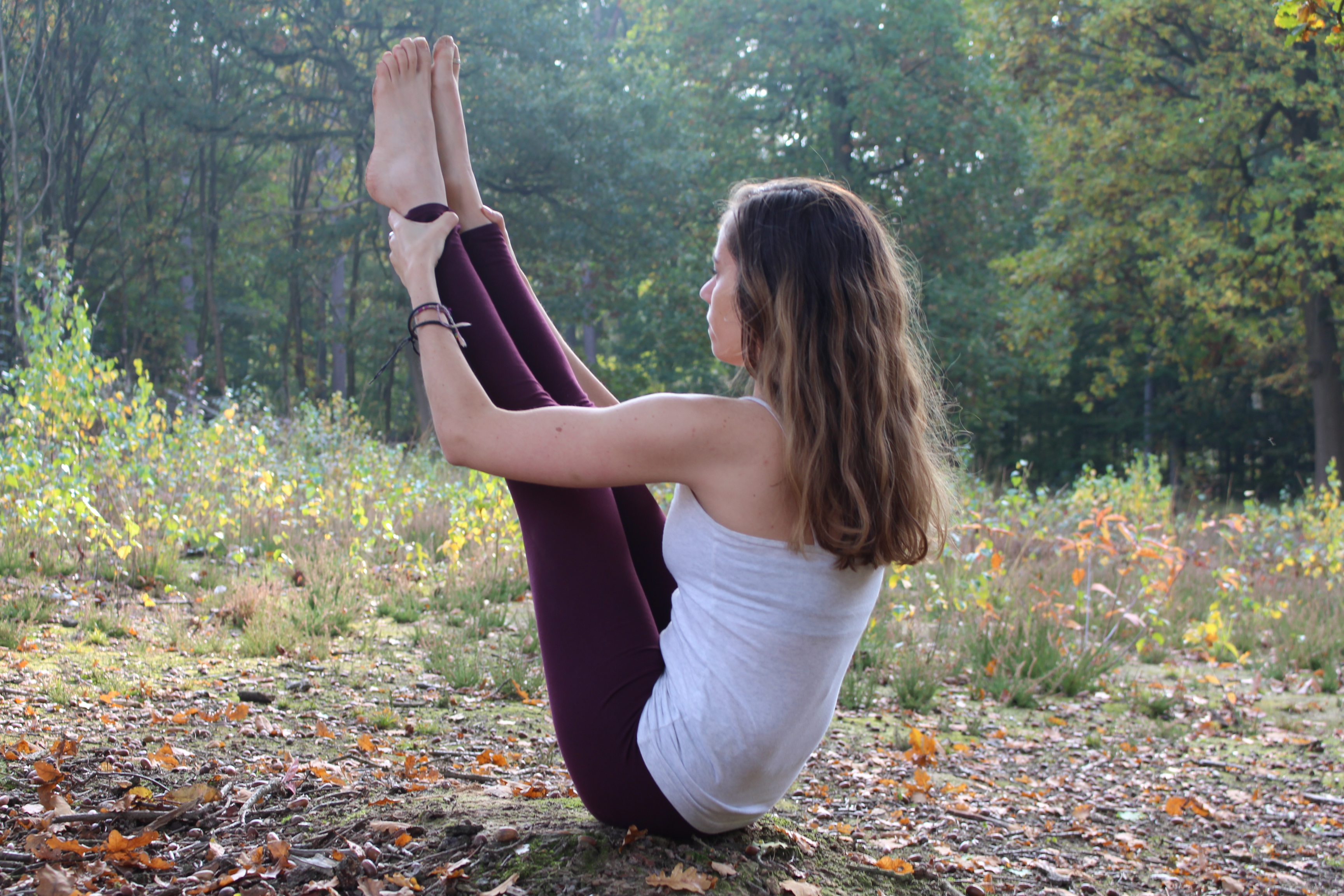 Yoga in het bos