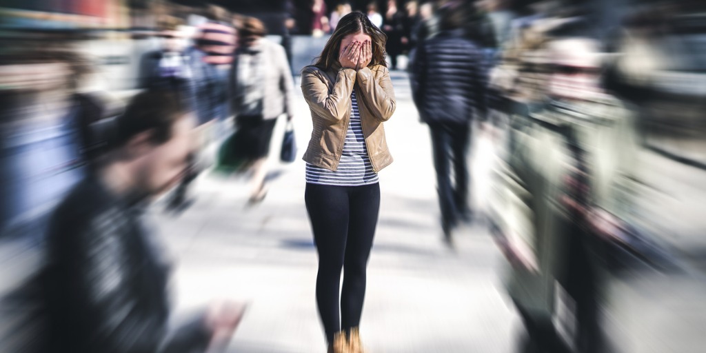 vrouw in angst