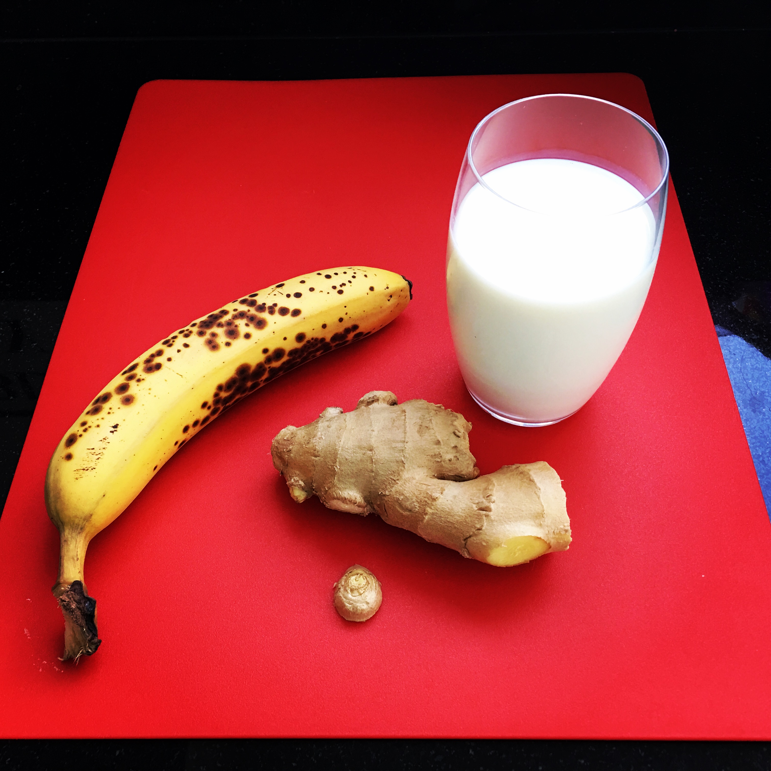 Banaan, melk, gember